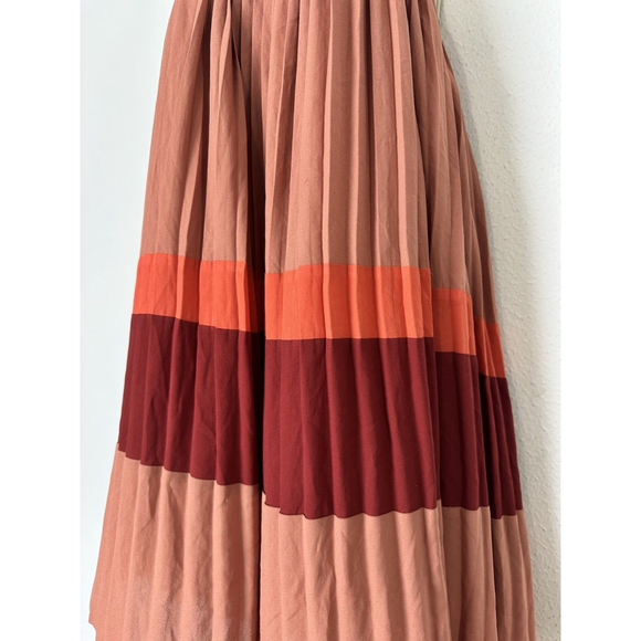 COREY LYNN CALTER ANTHROPOLOGIE Color Block Pleated Hi Low Mini Dress Small Boho - Picture 7 of 9